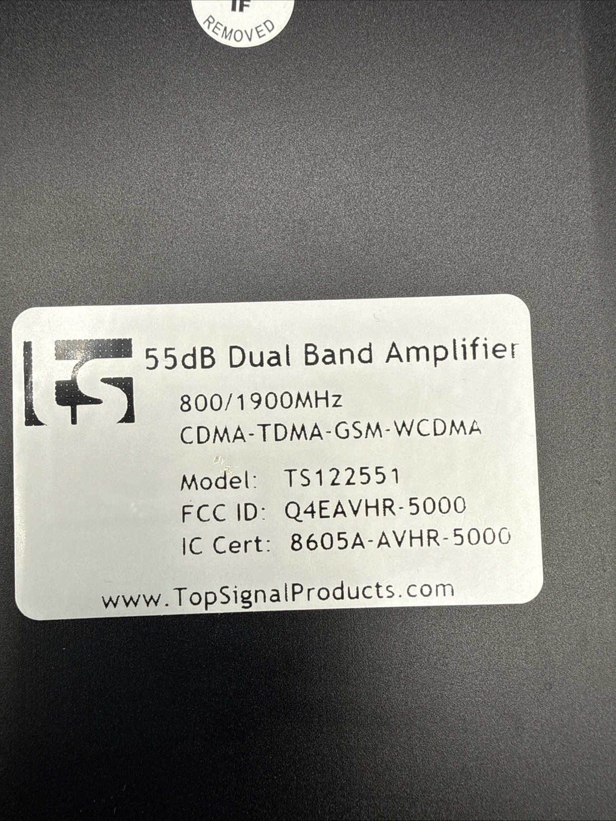 55DB Dual Band Amplifier Signal Booster 800/1900 MHZ Top Signal TS122551