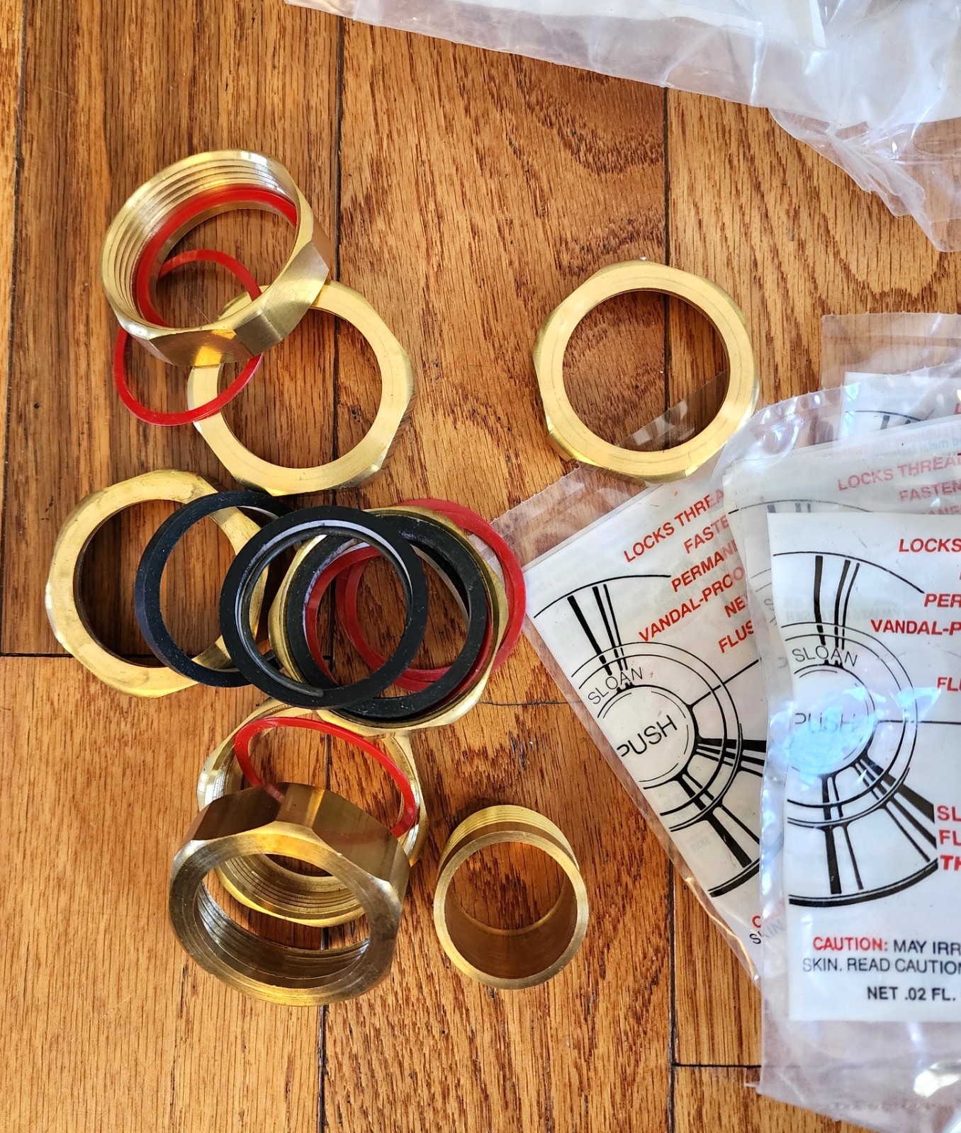 LOT OF 54 – SLOAN PARTS COUPLING ASSEMBLY 1 1/2» SLIP JOINT NUTS WASHERS ETC