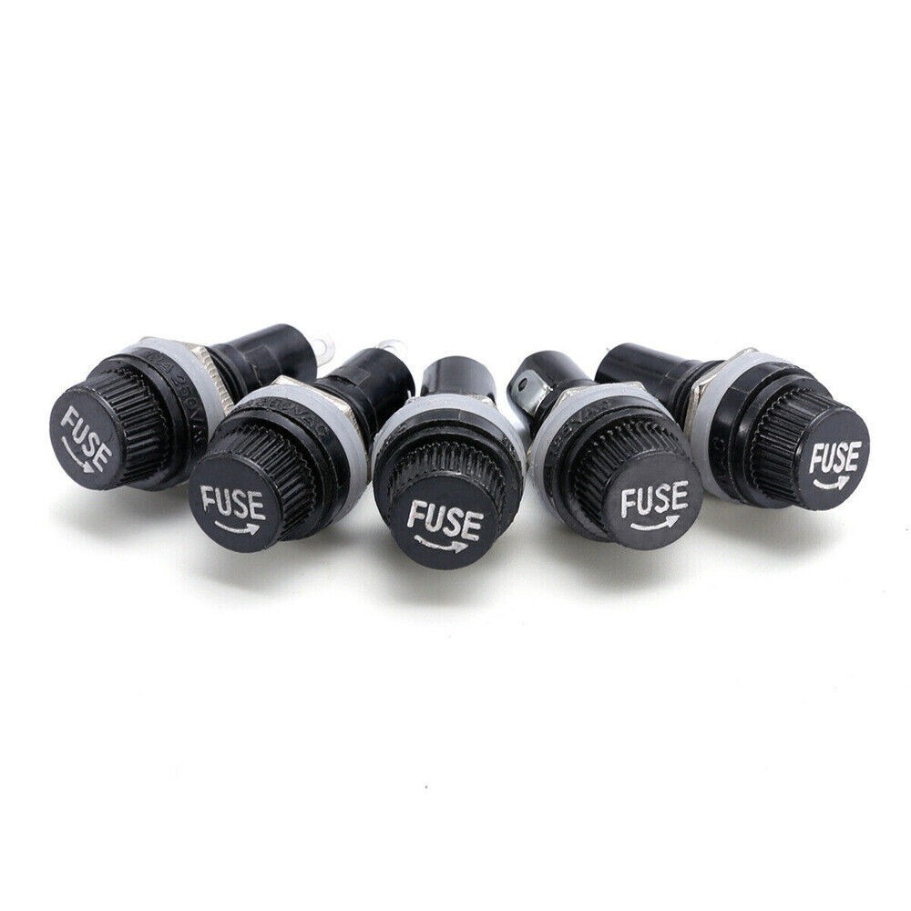 8PCS Panel Mount Chassis Fuse Holder for 6x30mm 15A 125V Fuses Easy to Use US