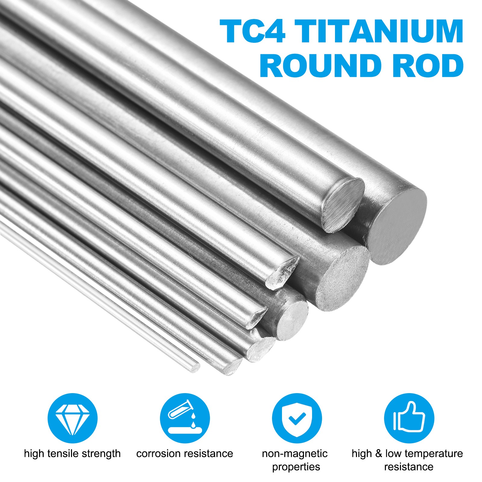 16mm Dia 102mm Length GR5 Metal Solid TC4 Titanium Round Bar[0.63 x 4IN]