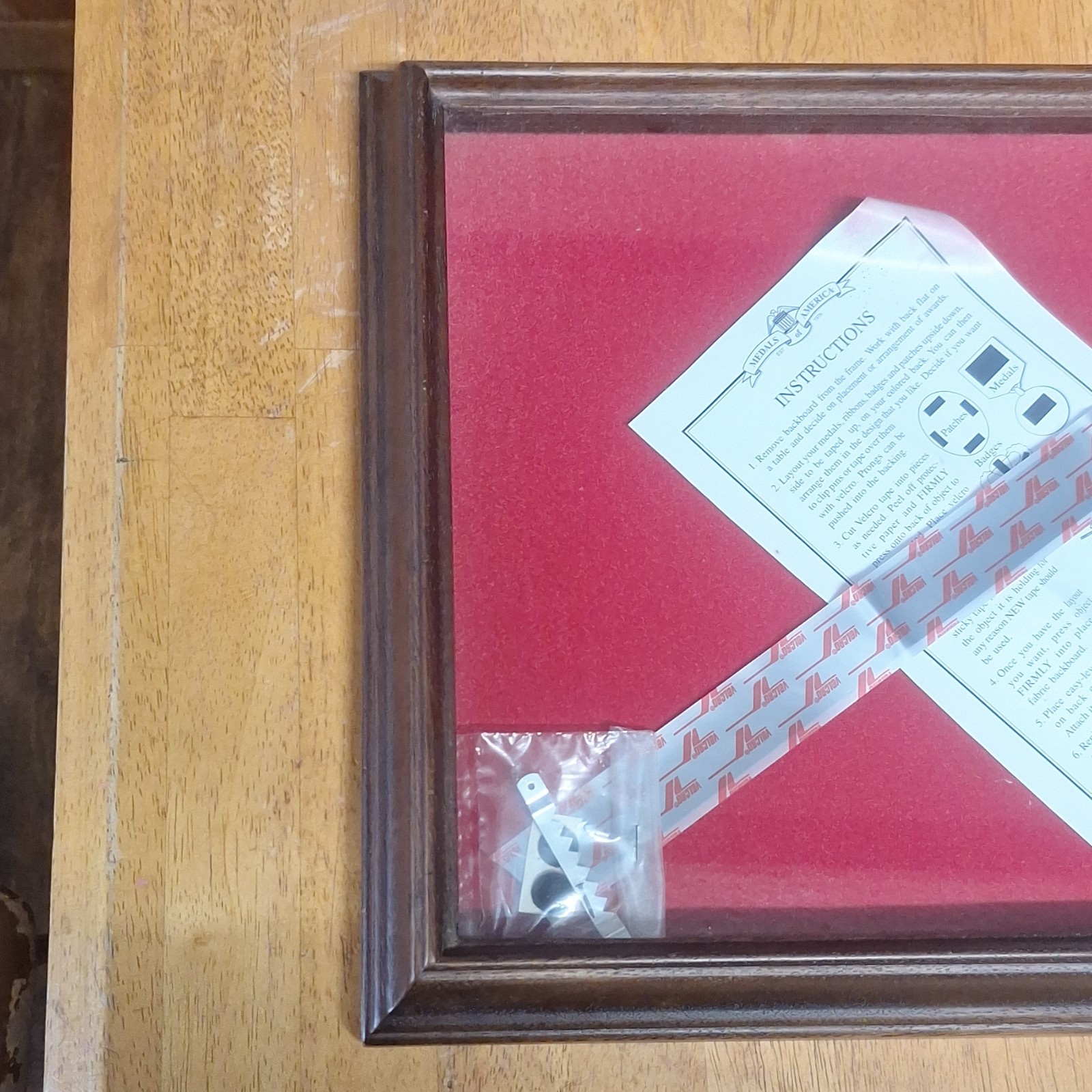 Studio America Wall Mounted Wood & Glass Display Case with Red Felt Interior