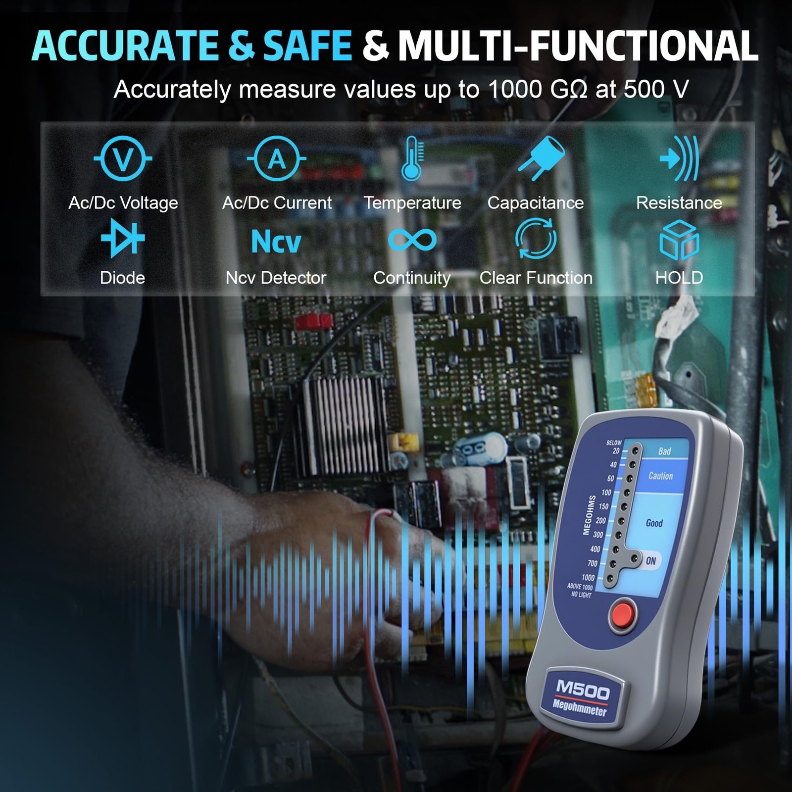 M500 Megohmmeter Compatible with Supco, 1000 Megohms for HVAC Testing
