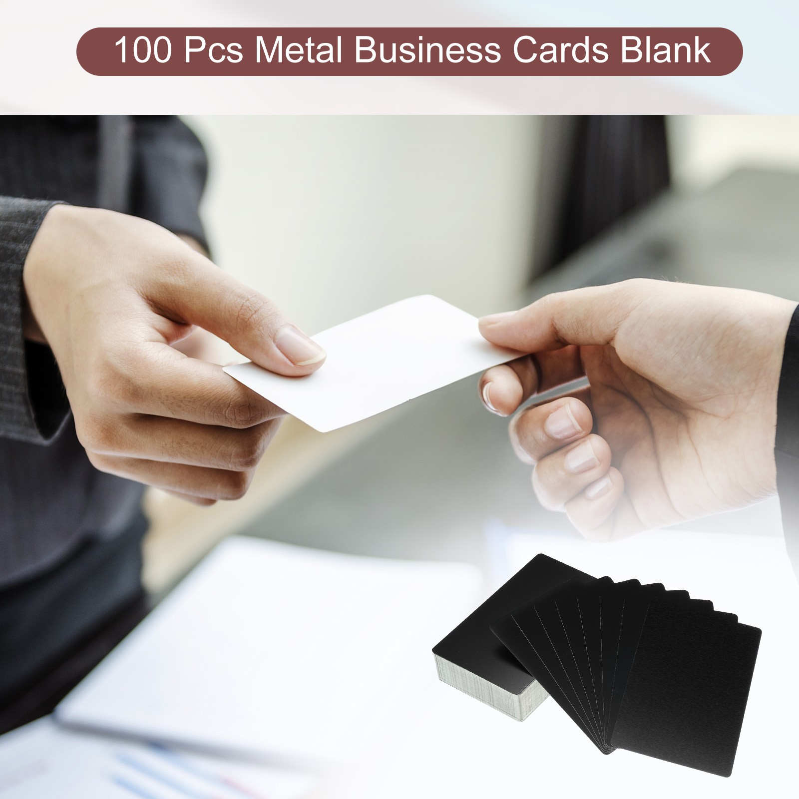 100 Pack Metal Business Cards Blank 3.4×2.1″ Aluminum Laser Engrave Printable