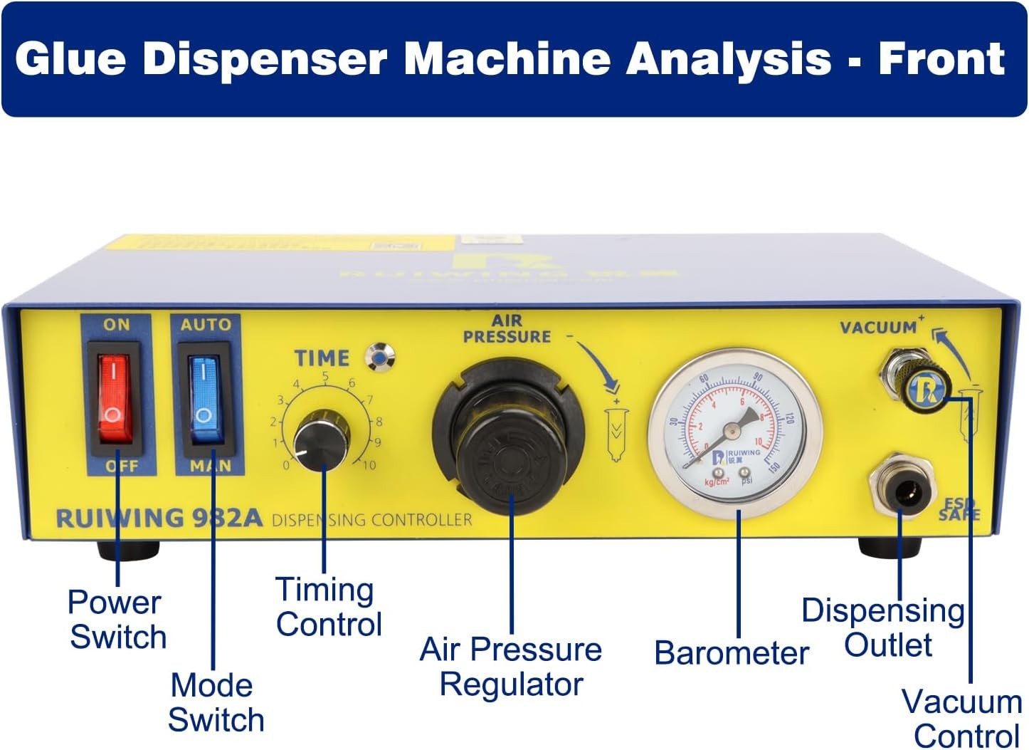 982A Auto Glue Dispenser AC 110V Automatic/Semi-Automatic Solder Paste Liquid