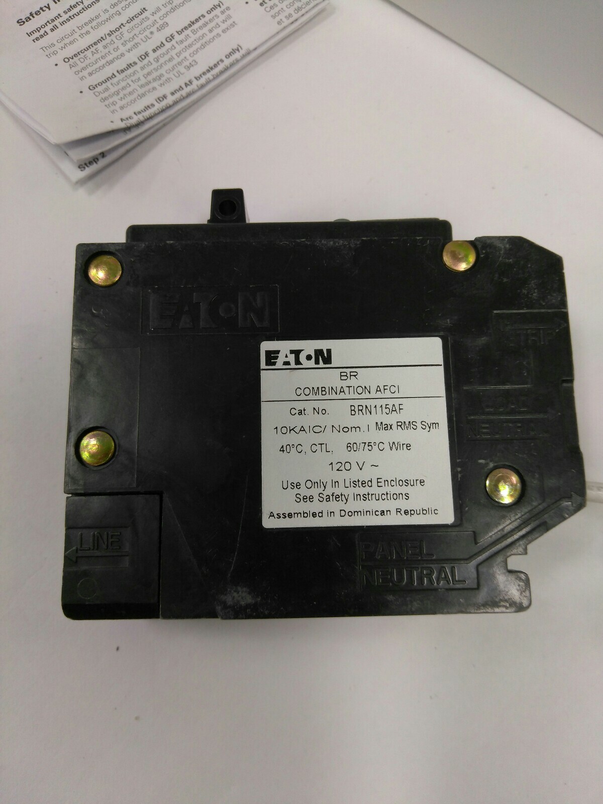 Eaton Cutler-Hammer BRN115AF 15A 120VA , 1P, BR COMBINATION AFCI Breaker(26E2