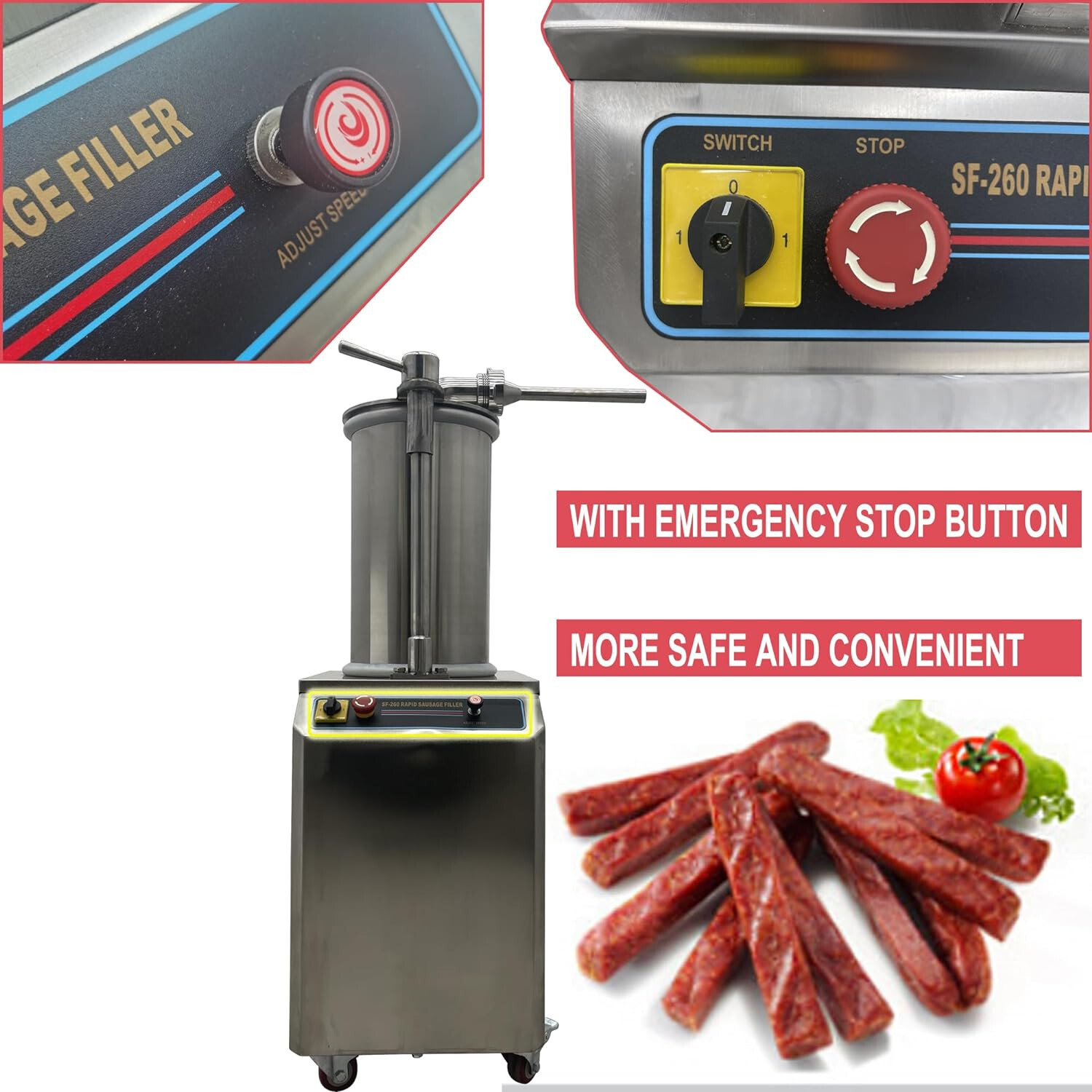 Hydraulic 26L Automatic Sausage Stuffer Maker 110V Sausage Filling Machine