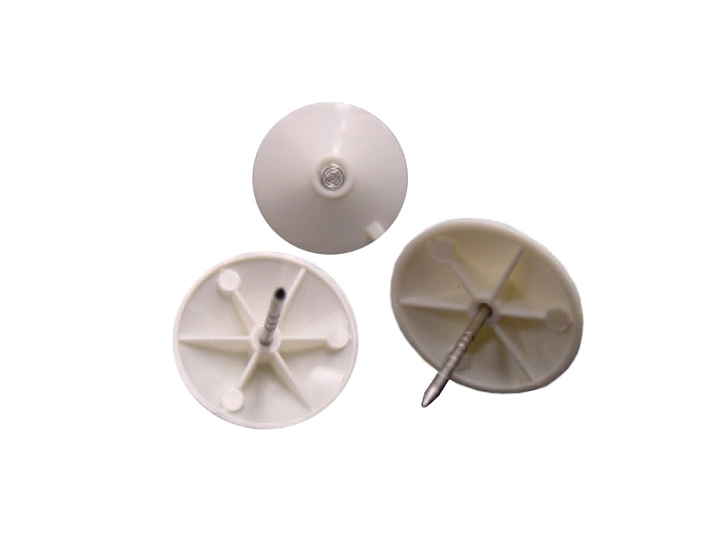 Alligator Style Tack, White Plastic 9/16″ (14.25mm) Grooved Pin, 1,000 per pack