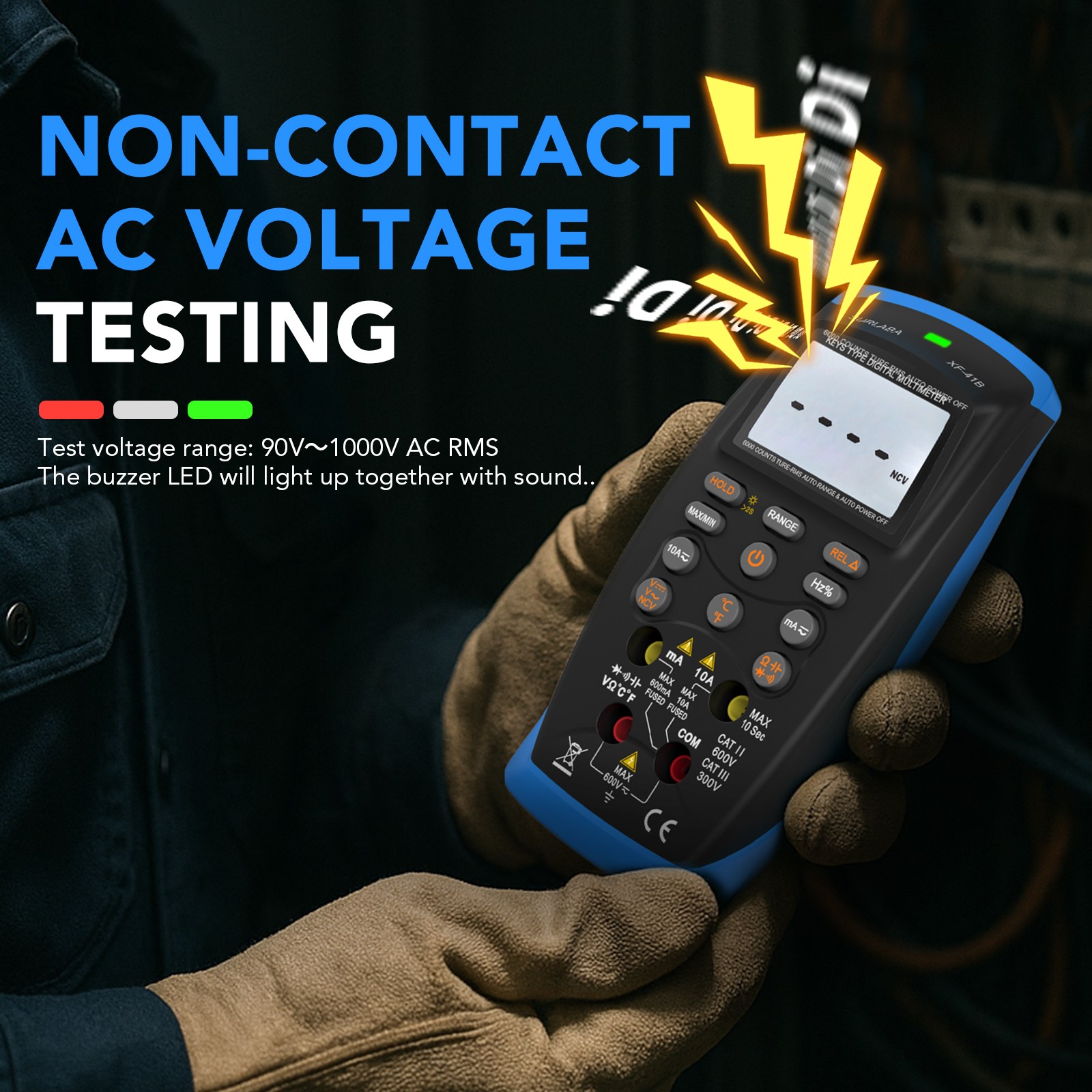 HoldPeak Auto-ranging Digital Multimeter True RMS NCV Voltage Capacitance Tester