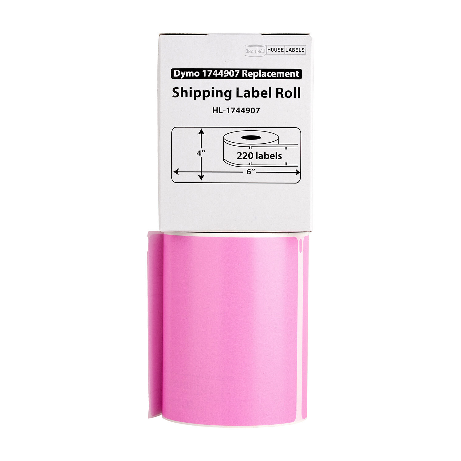 Compatible with DYMO LW 1744907 Pink 4″x6″ Direct Thermal Labels (11) Rolls/220