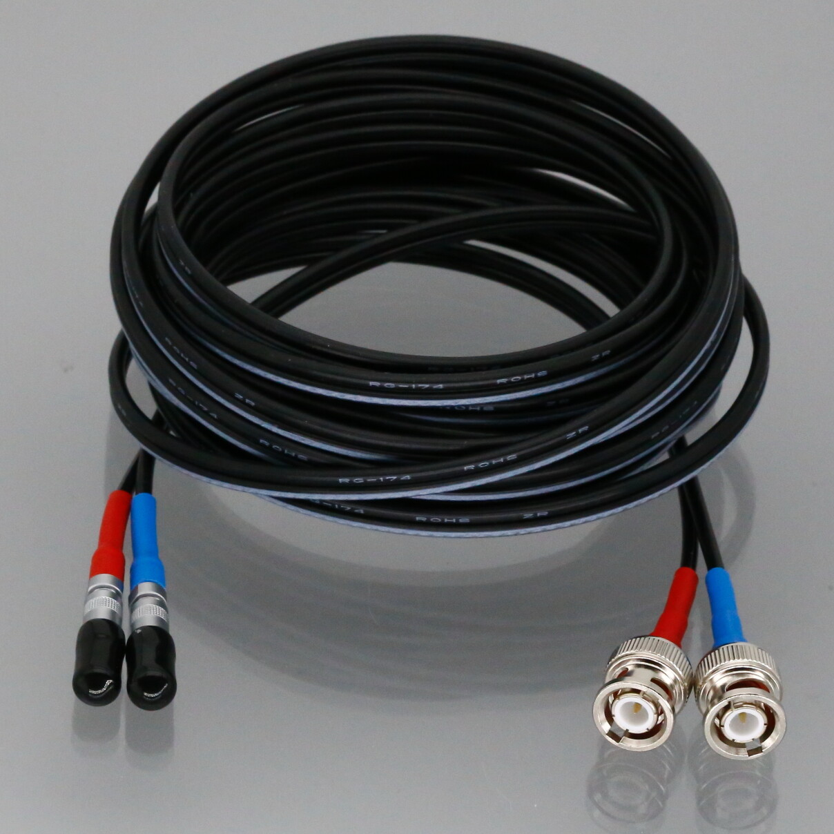 Dual RG174 Cable BNC 10~131FT For GE Panametrics PT868 PT878 Portable Flow Meter