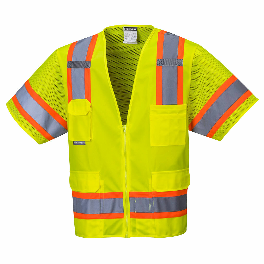 Portwest US373 Aurora Sleeved Hi Vis Reflective Mesh Safety Work Vest ANSI