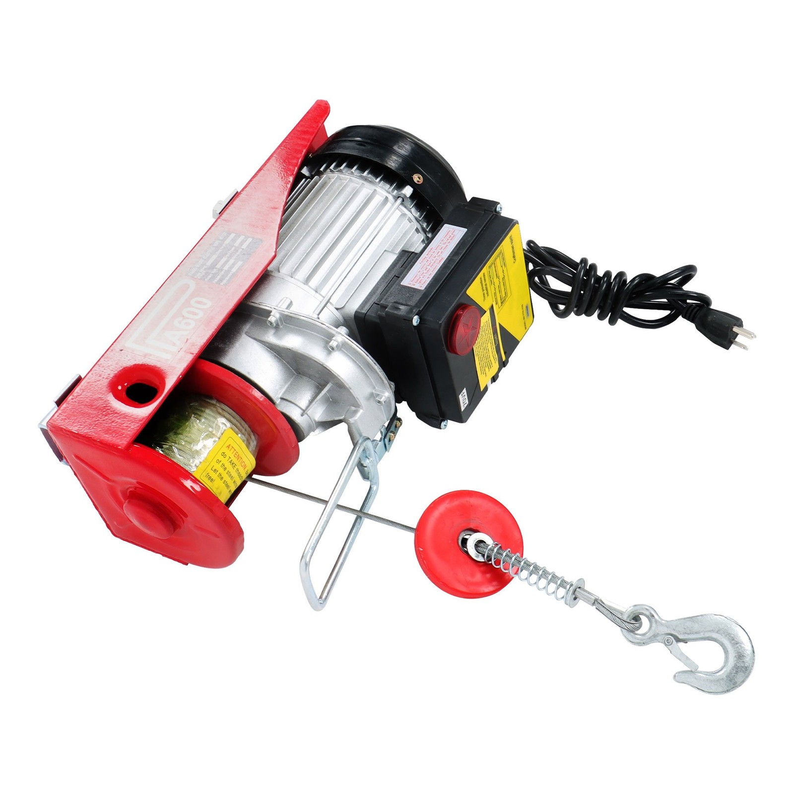 Mini Electric Hoist 1320lbs Crane Winch w/ Wireless Remote Control 1150W 110V