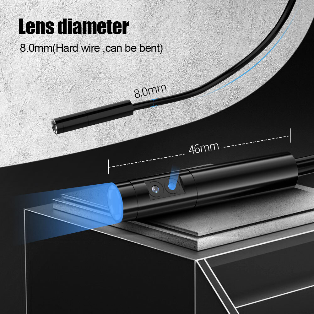 4.3inch Dual Lens Endoscope Sewer Drain Pipe Inspection Camera 1080P 5M cable