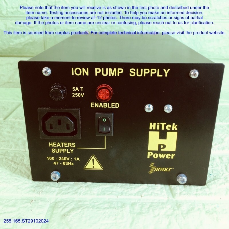 HiTek Power IP100/502/07 A1025900, ION PUMP SUPPLY as photos, SN:9577, FedExDHL