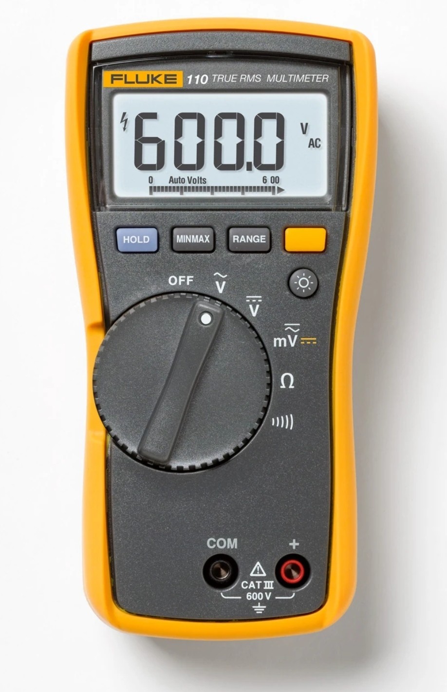 The Fluke 110 Plus True-RMS Digital Multimeter with Test Leads and Manual