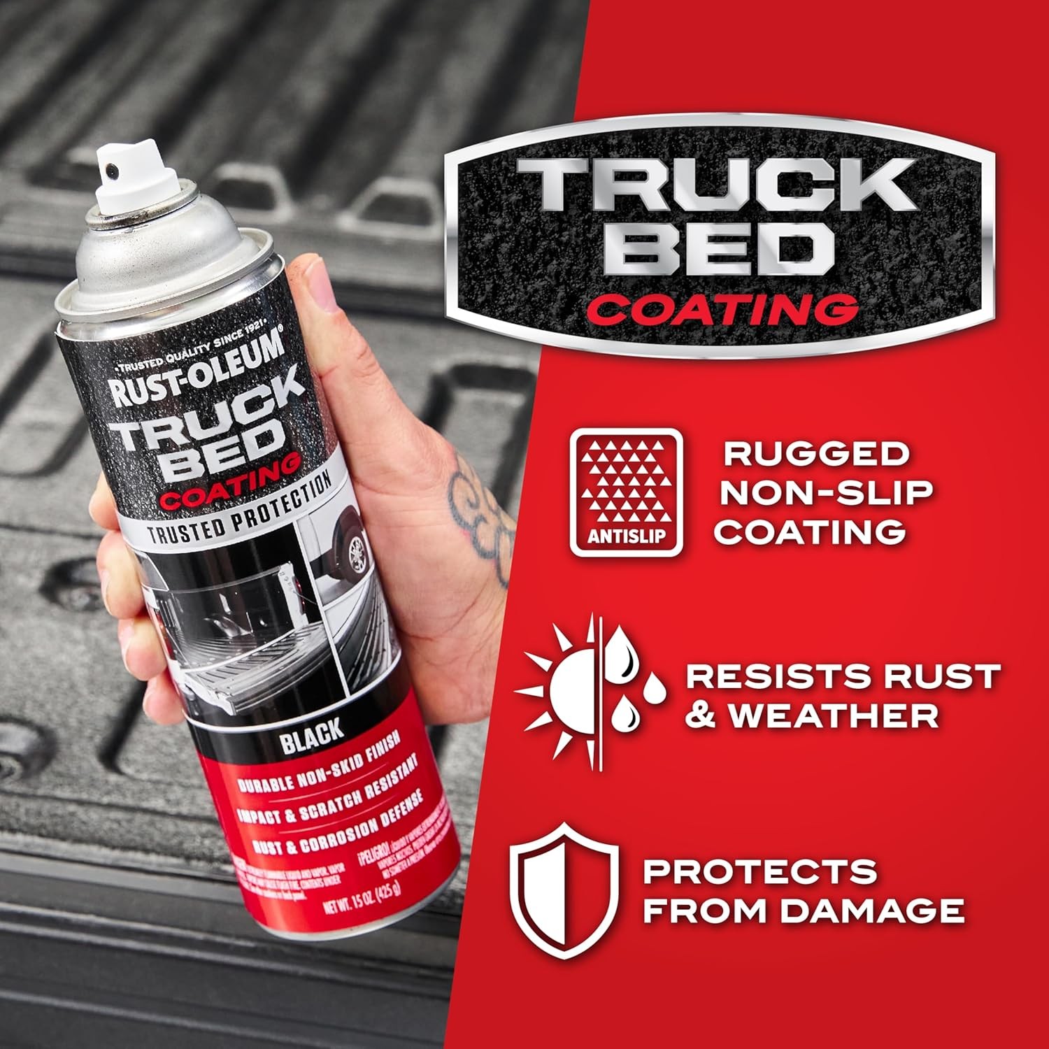 Black Automotive Truck Bed Liner Coating Spray Paint Trailer Floor Protector