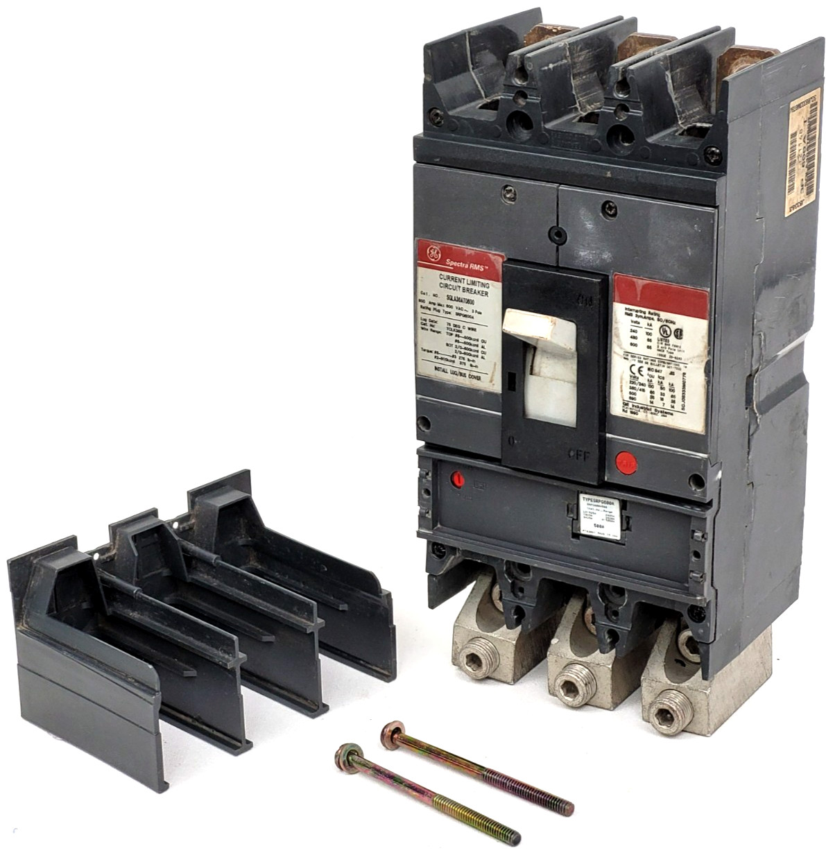 SGLA36AT0600 GE 600 Amp Max Circuit Breaker w/ 500A SRPG600A500 Plug + Hardware