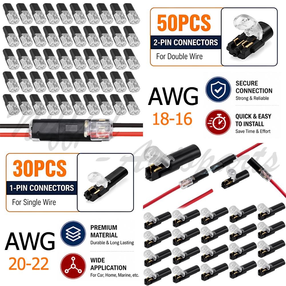 80 PCS Plug-In Quick Wire Connectors, Reusable Clamp Terminal Blocks for Cables