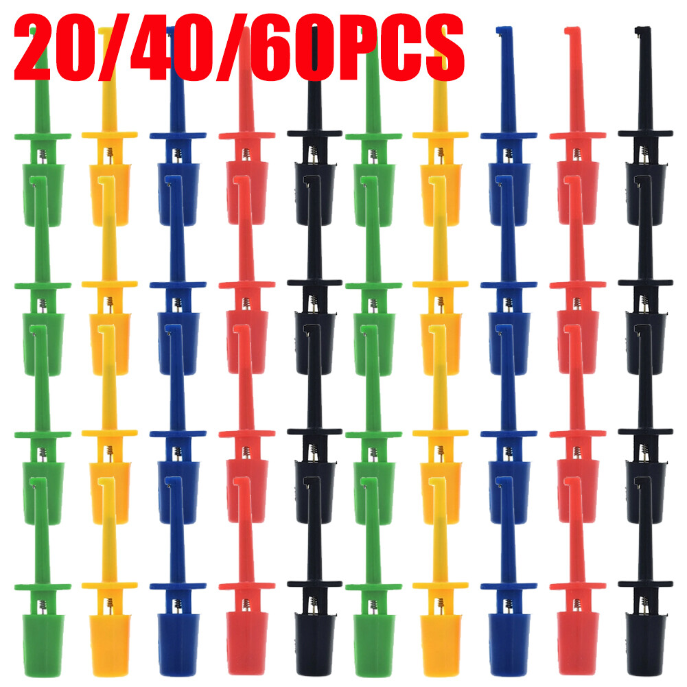 20/40/60 PCS Hook Clip Mini Grabber Test Probe Lead Wire Kit For Multimeter USAA