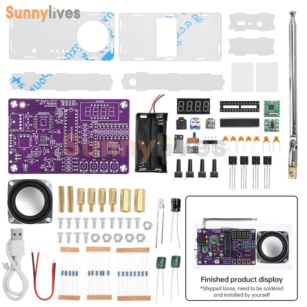 Digital Tube FM Radio Electronic Kit DIY Soldering Practice Kit 87.5MHz~108MHz