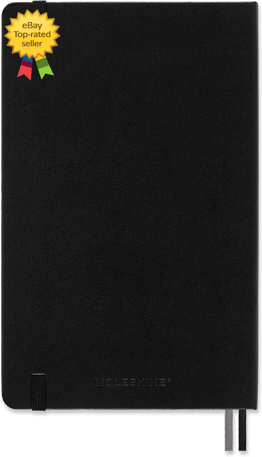 Classic Expanded Hardcover Notebook Large Dotted Black 400 Pages 5 x 825 Inch
