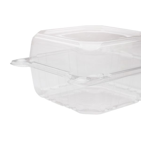 Karat 6”x6” PET Plastic Hinged Containers – 500 pcs, FP-HC66PET-1C