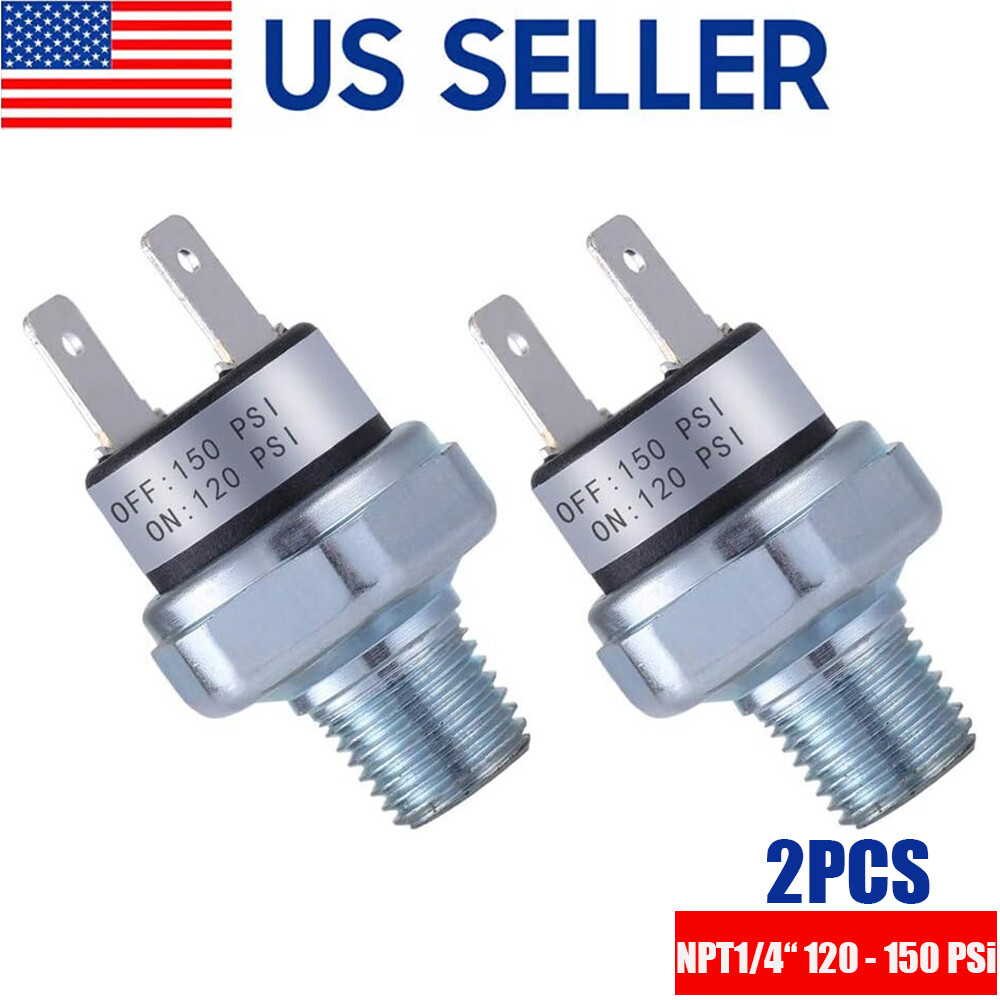 2Pcs Pressure Switch 120-150 PSI Air Compressor Pressure Switch 1/4″-18 NPT Air