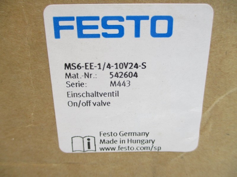 FESTO MS6-EE-1/4-10V24-S 542604 24VDC 60-145PSI 50’C/122’F NSMP