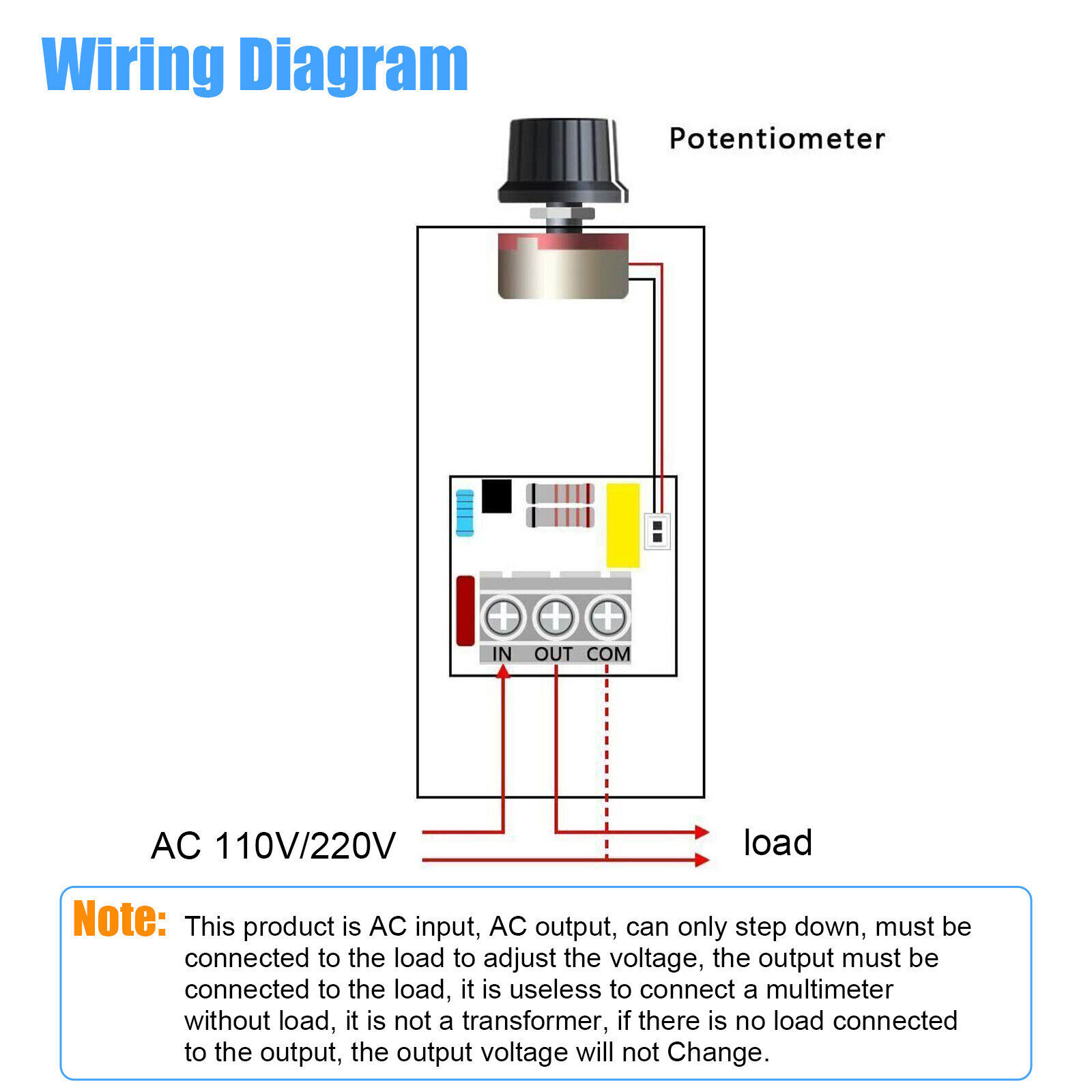 AC 110-220V 6000W SCR Motor Speed Controller Volt Regulator Thermostat Dimmer