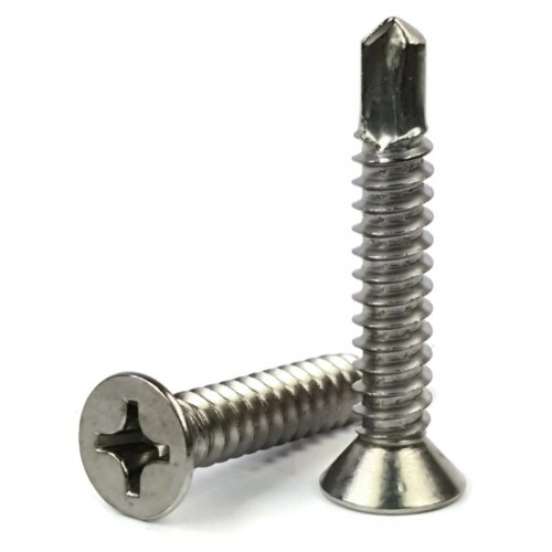 #10 Self Drilling Screws – Stainless Steel Phillips Flat Head TEK – Select Size