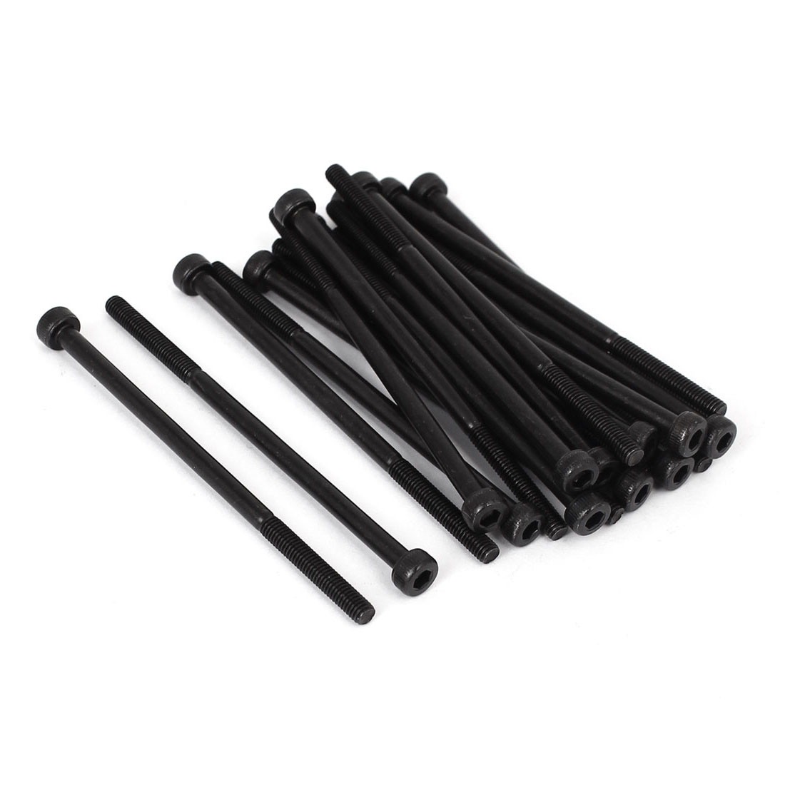 20Pcs M3x0.5mmx60mm Alloy Steel Hex Socket Screws Partially Threaded Bolt Black