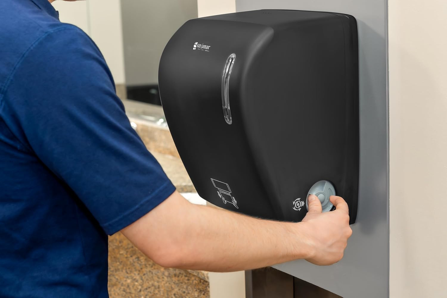 Timeless Hands-Free Mechanical Paper Towel Dispenser, Black