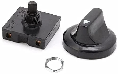 Black Fan Rotary Switch 4 Position 3 Speed Selector Switch Governor with Button&