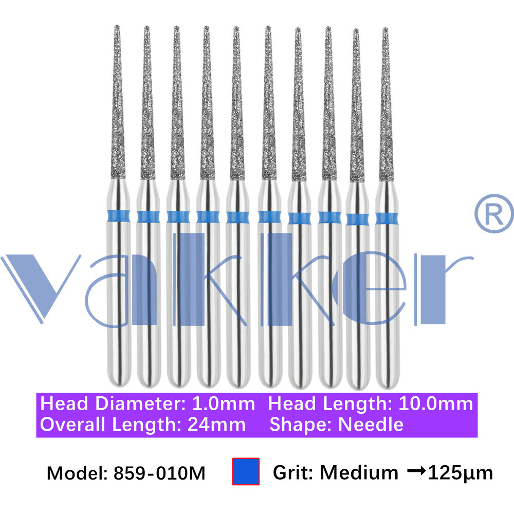 Vakker 10pc Diamond Bur Needle Diamond Burs for Handpiece Fine Medium Coarse