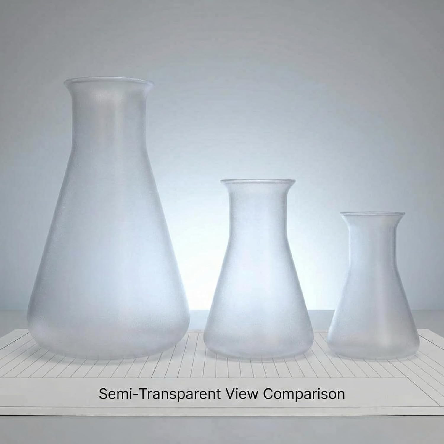 Plastic Conical Flask Set 50Ml 100Ml 500Ml – Semi-Transparent Lab Flask for Teac