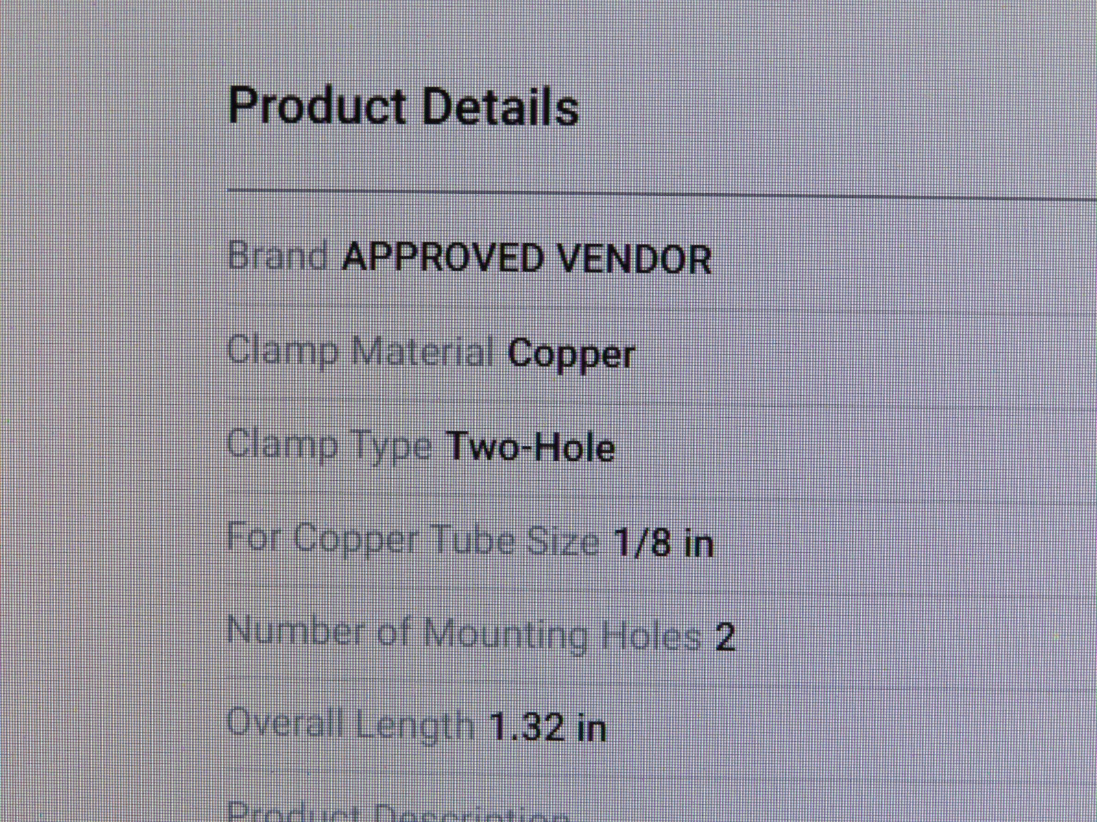 25 ) NIBCO ( U624-1/8 ) WROT COPPER TUBE STRAP FOR 1/8″ TUBE, 2 MOUNTNG HOLES