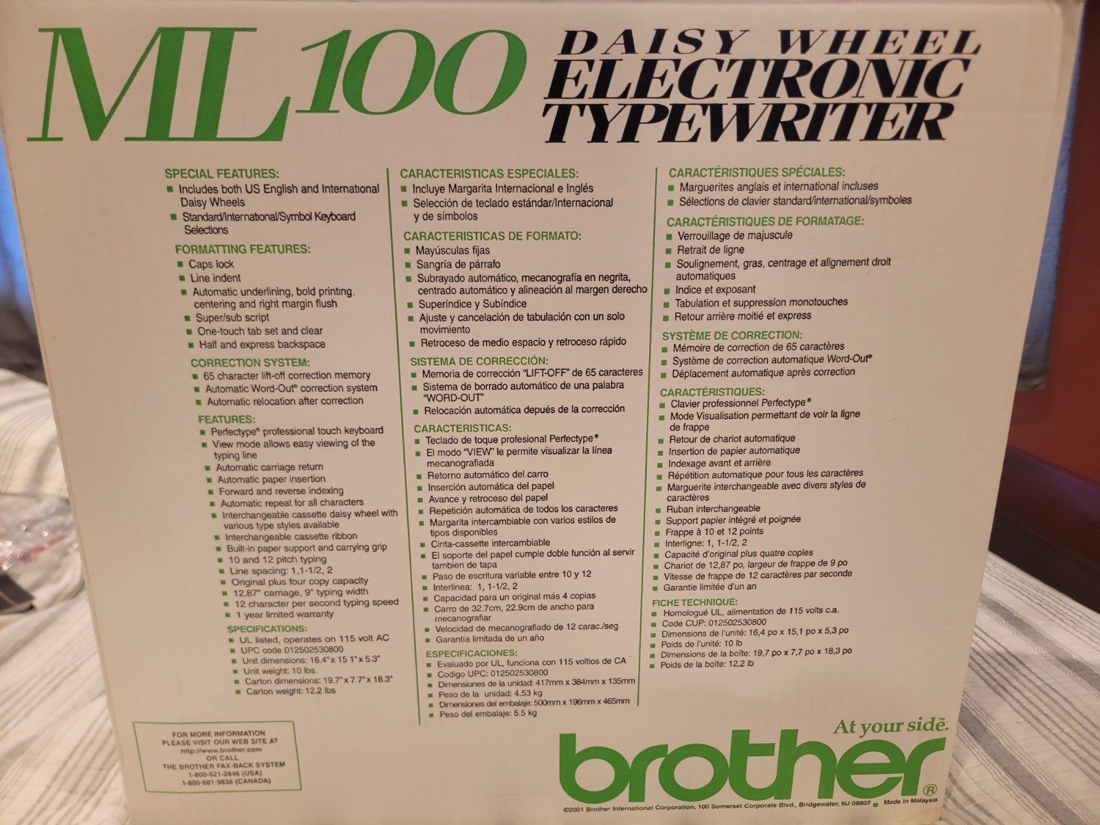 Brother ML100 Daisy Wheel Electronic Typewriter Discontinued New In Box