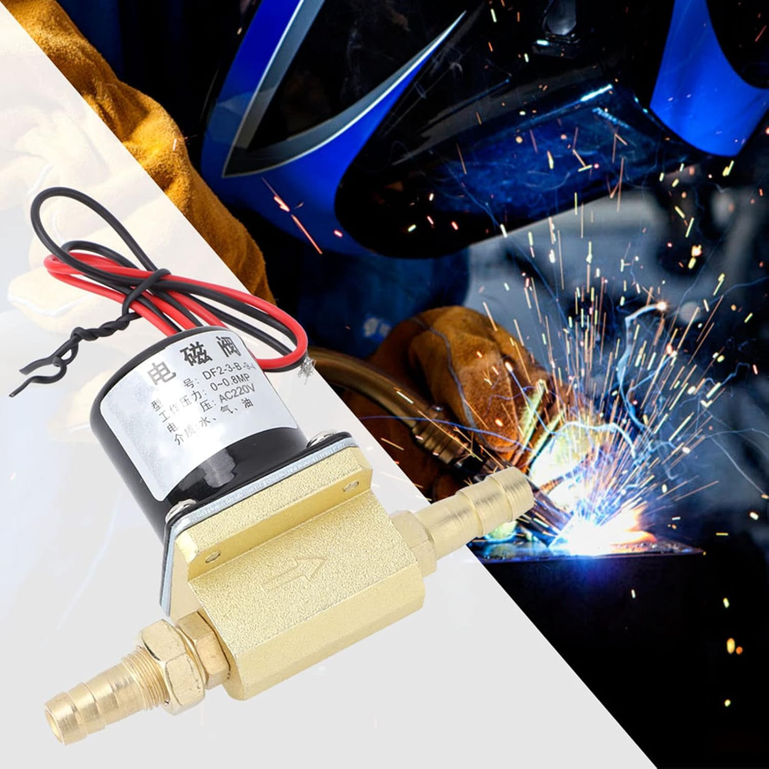 2 Way Brass Solenoid Valve G1/8″ AC220V 0-0.8MPa Electric Water Air Gas Oil Cont