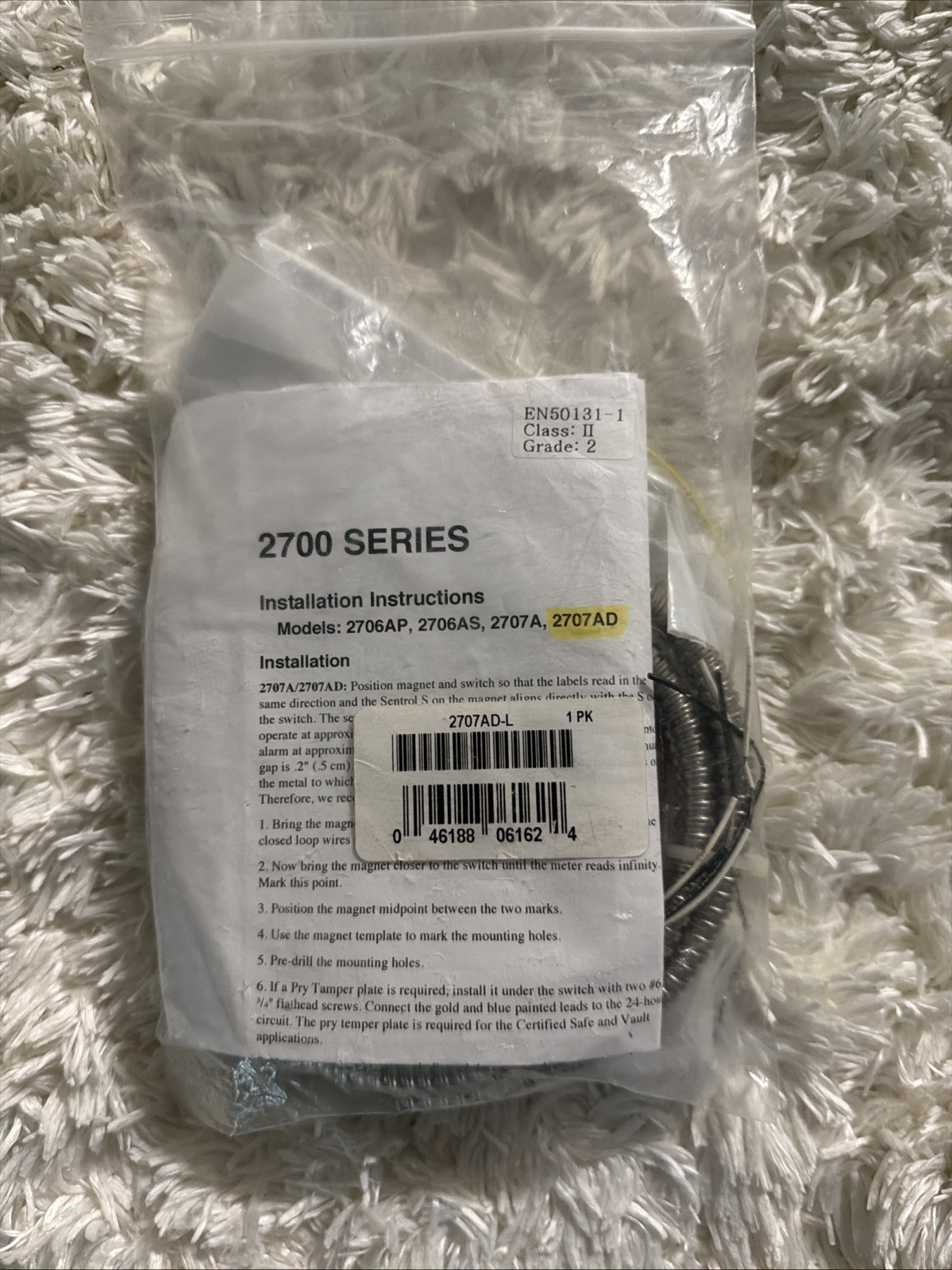 Sentrol 2707AD-L High Security Surface Mount Magnetic Contact 2700 Series