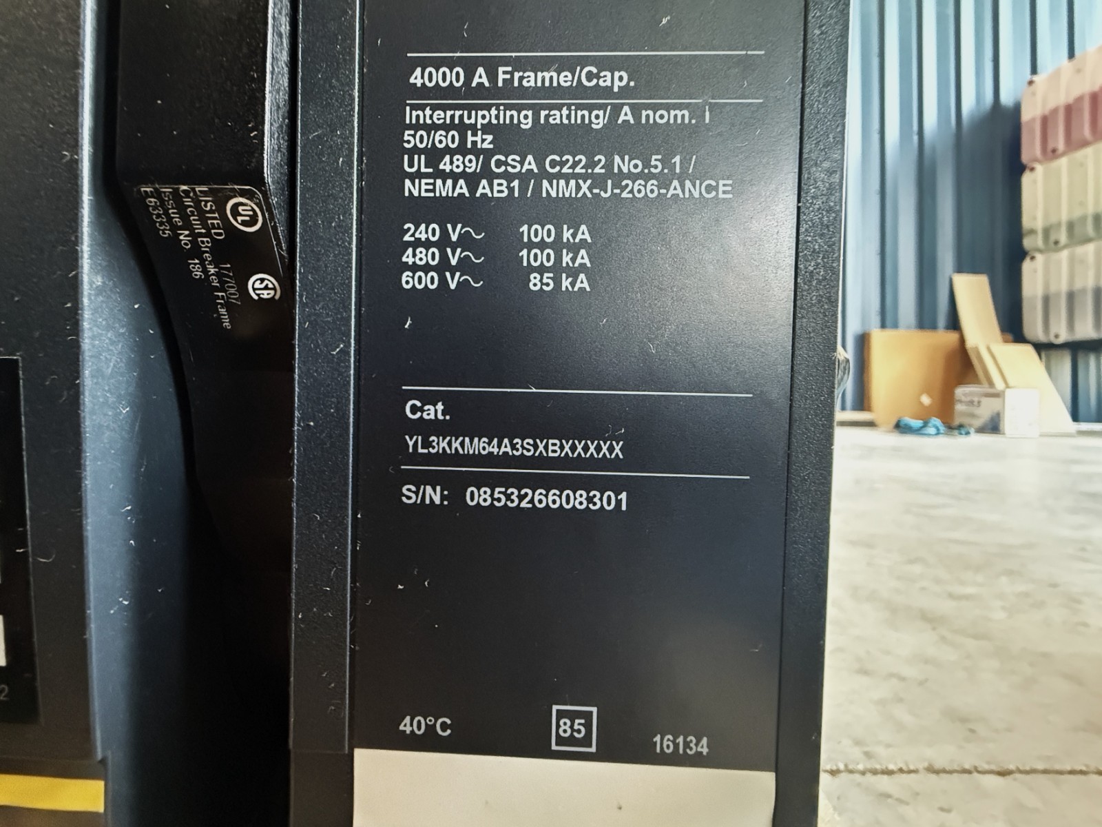 Square D Masterpact NW40H 4000A Draw-Out Circuit Breaker with Micrologic 6.0 P