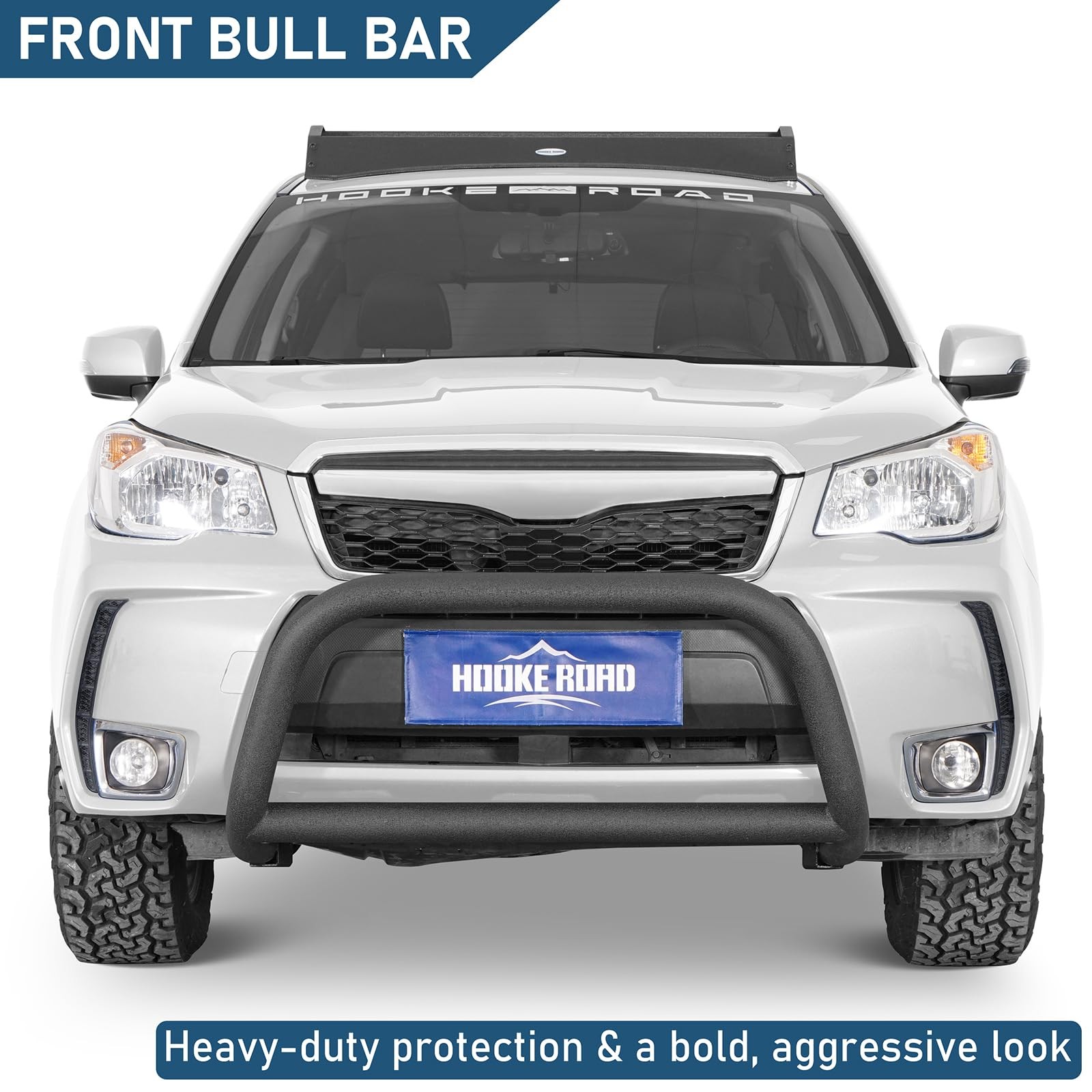 Subaru Forester 2014-2018 Front Bumper Bull Bar Off-Road Steel with Light Tabs