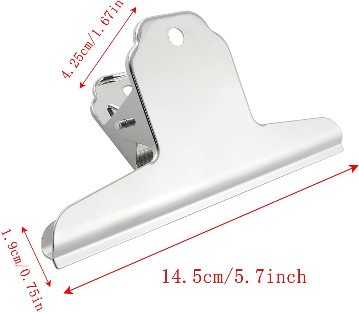 Bull Clip 2PCS 5.7Inch/145mm Large Silver Metal Bull Dog Clips File Money Binder