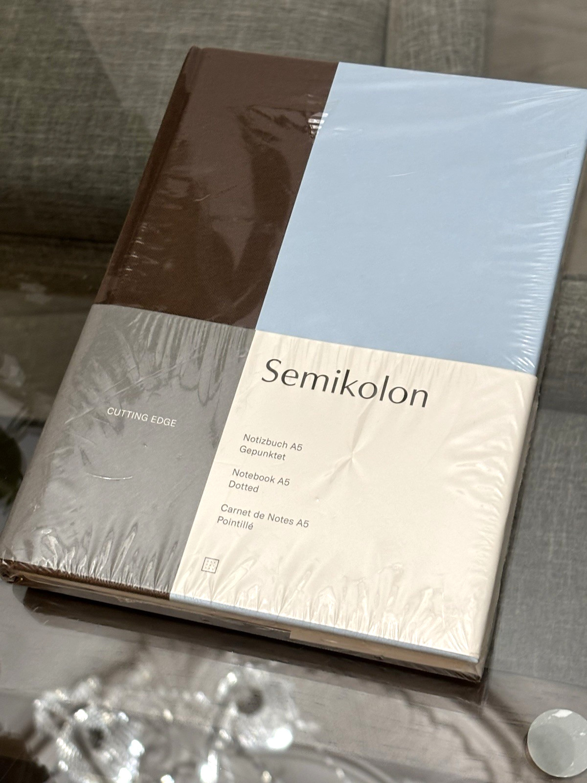 Semikolon Cutting Edge Notebook A5 Dotted – Pecan (Brown) / Ice (Blue) SEALED