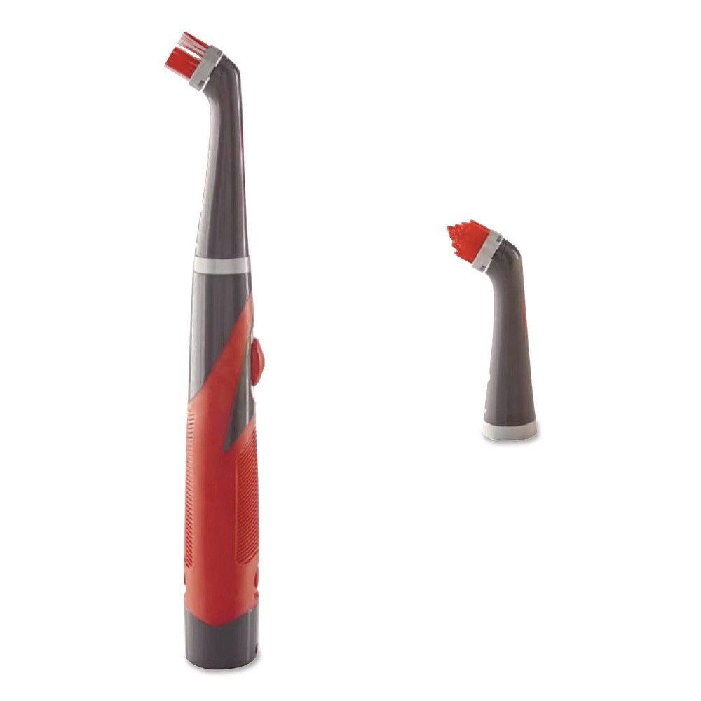 Rubbermaid 2057486 Reveal Power Scrubber – Red/White Bristles, Red Handle New