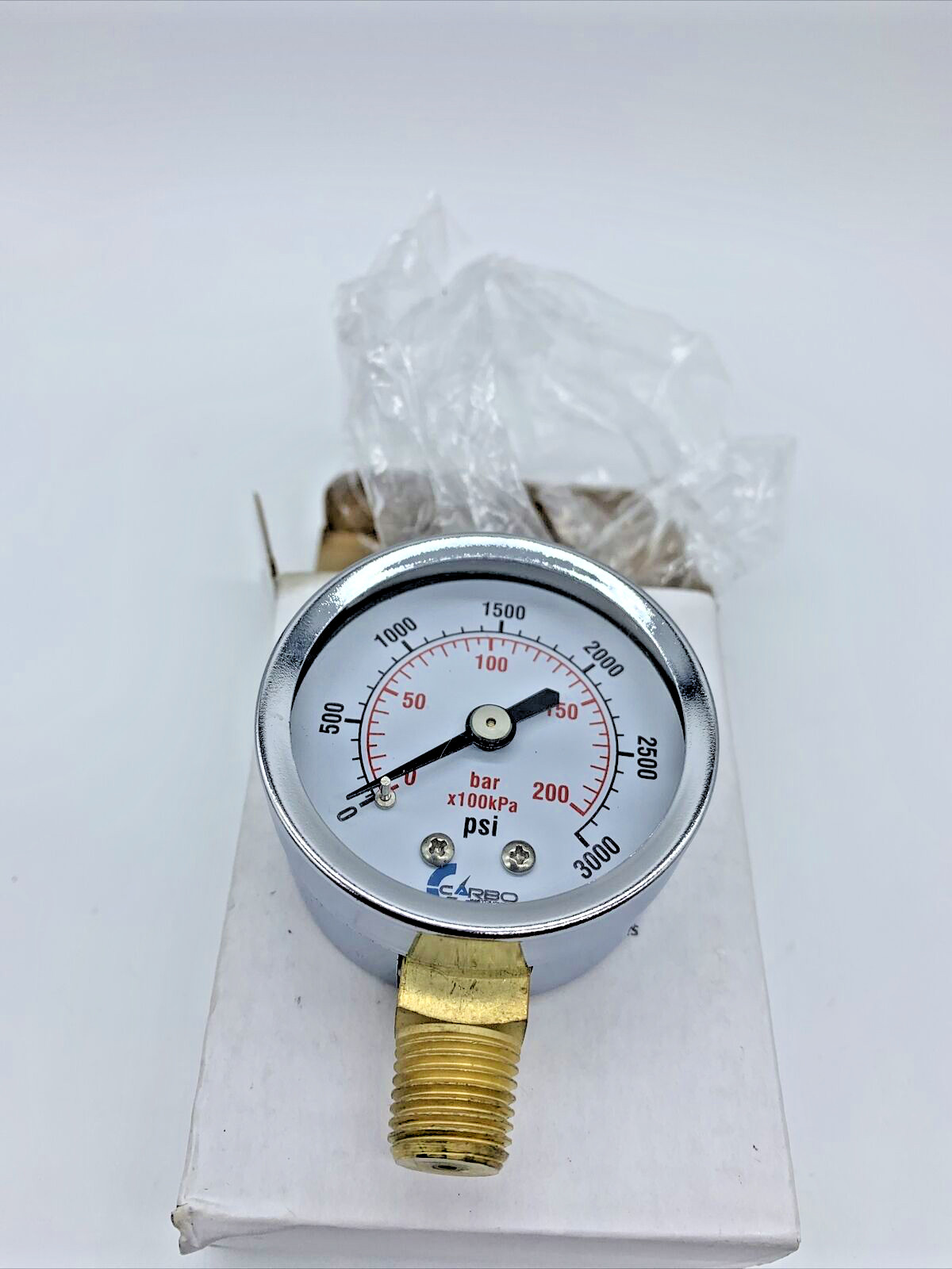 Carbo Instruments D20-CSL-3.0K 2″ 1/4″ NPT Streel Brass 3000 PSI