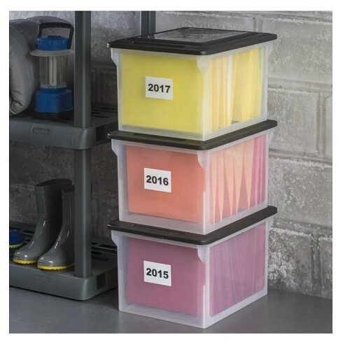 Sterilite Plastic Letter-Size File Box, Clear New