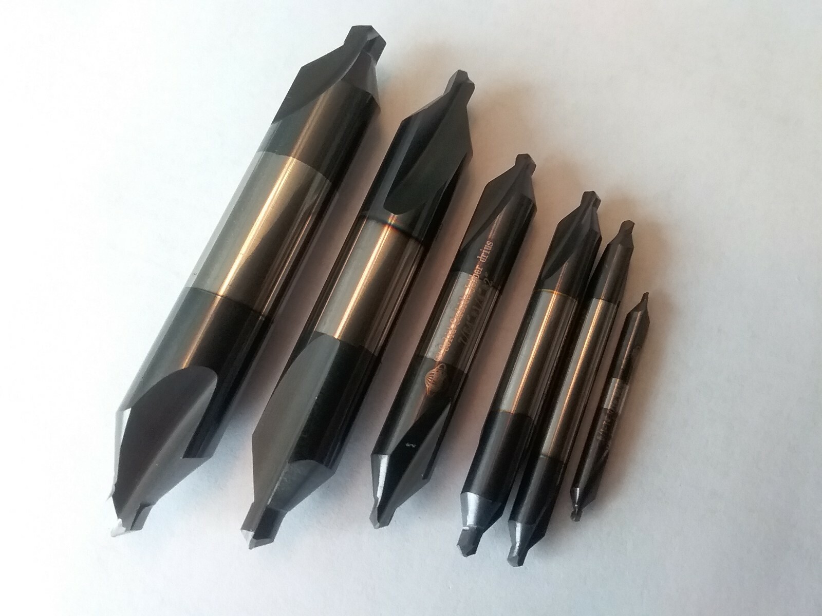 6pcs solid carbide center drills Tialn coated #1,#2,#3,#4,#5,#6, 530-CTN