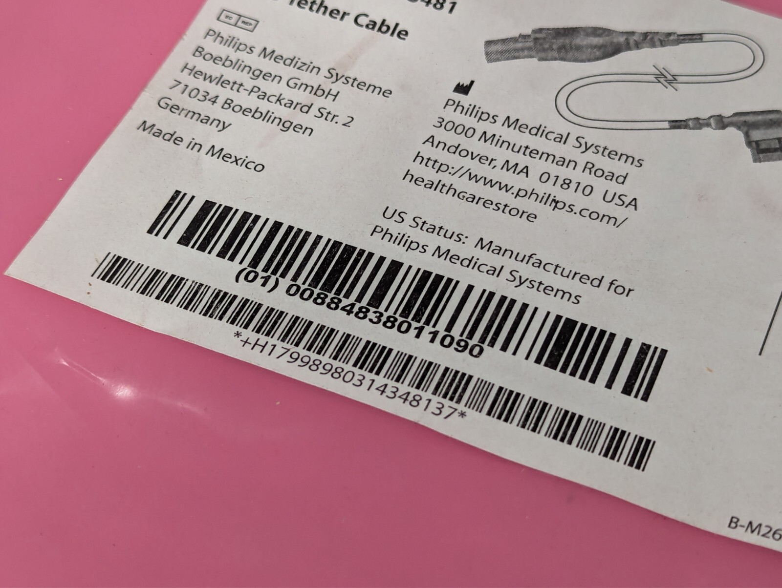 Philips 989803143481 PWD tether cable in original packaging as shown