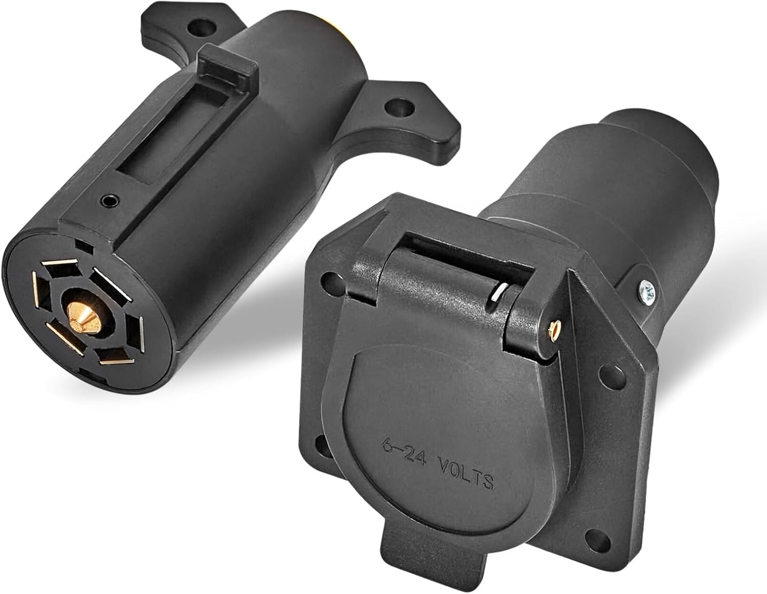 MECMO RV 7 Pin Male & Female Trailer Connector, Vehicle Side & Trailer End 7 Way