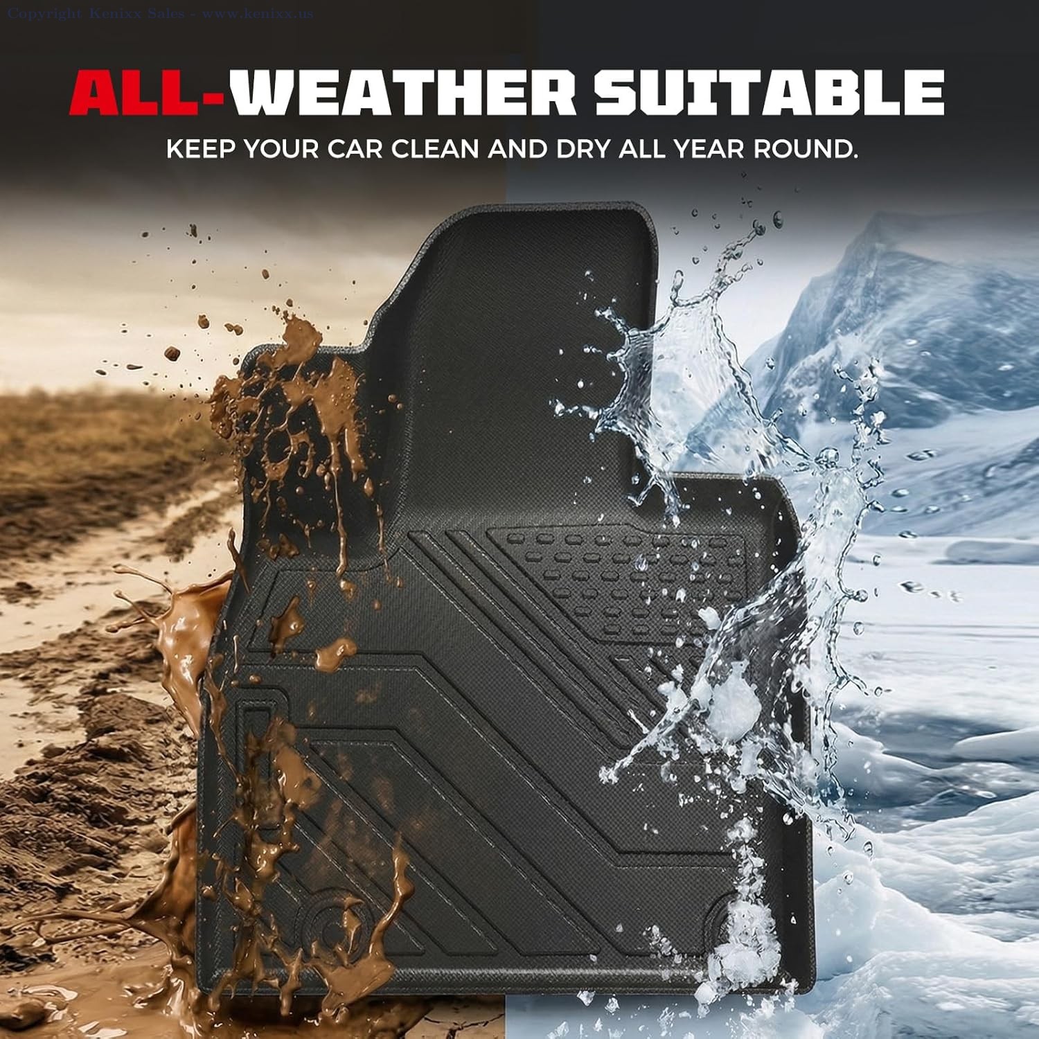 Kia Telluride 2020-2025 TPE All Weather Floor Mats Set, 7/8 Seats, Custom Fit